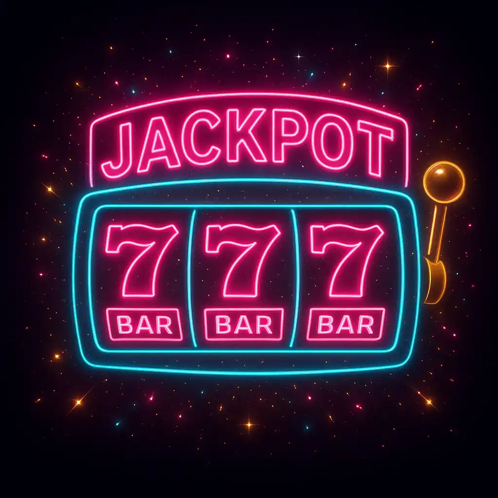 Slot reels lighting up with neon wins